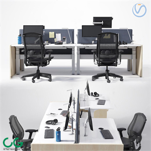 Modern card seat office chair 3d model
